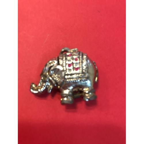 Pendentif Elephant Indien - Inde - Hindou - Metal Argente 3,5x2,5 Cm