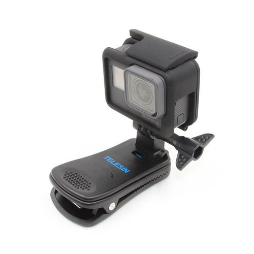 CNYO® 360 degrés rotatif sac à dos montage chapeau pince support Rec-montures rapide chapeau Clip pour GoPro Hero 7 6 5 4 3 + Go Pro Cam accessoires