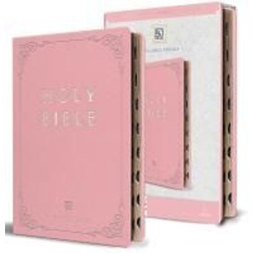 Kjv Holy Bible, Giant Print Thinline Large Format, Pink Premium Imitation Leathe R With Ribbon Marker, Red Letter, And Thumb Index
