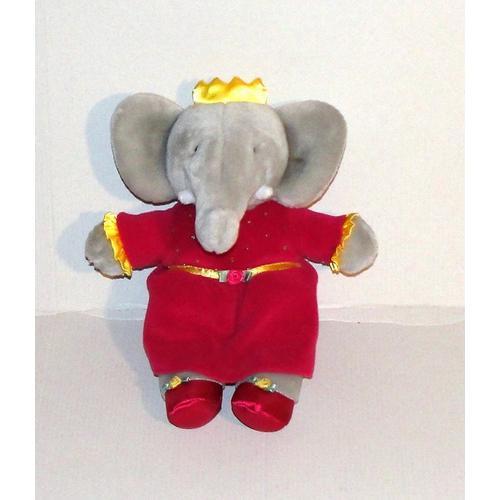 Peluche Babar La Fille Flore En Robe Rouge Ideal Vintage 93 Doudou Elephant Flore 24 Cm