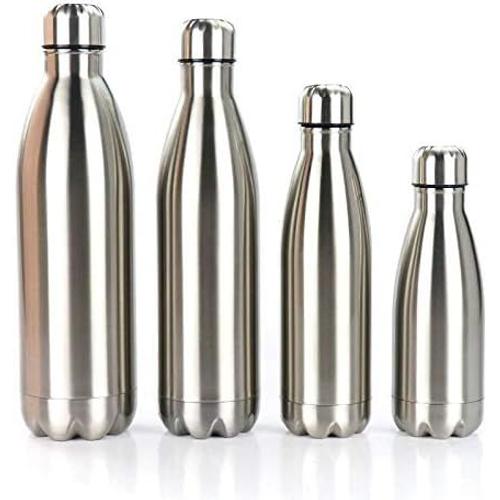 Acier Inoxydable Gtell Bouteille Thermos À Double Paroi En Acier Inoxydable 18/8 En Forme De Cola À Goulot Étroit Pour Garder Au Chaud Et Au Froid 350 Ml, 500 Ml, 750 Ml, 1000 Ml (1 L)