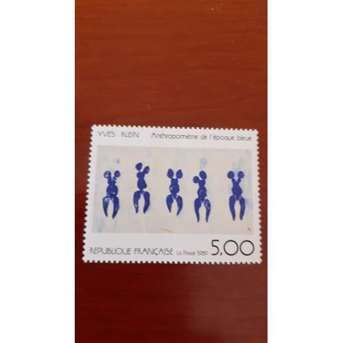 1989 Timbre Neuf De Collection France. Série Artistique : Oeuvre De Yves Klein. Anthropométrie De L'époque Bleue