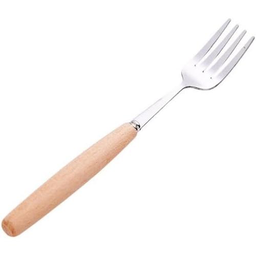 Forks Magnifique Ensemble De Couverts En Acier Inoxydable Avec Poignées En Bois, Ensemble D'argenterie Réutilisable, Couteau, Fourchette Et Cuillère, Fourchette À Fruits Pour Le Camping Commode