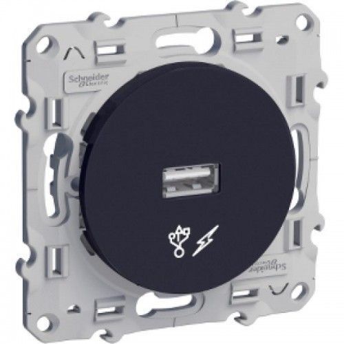 Prise chargeur USB - 1 x USB - Anthracite - Odace SCHNEIDER