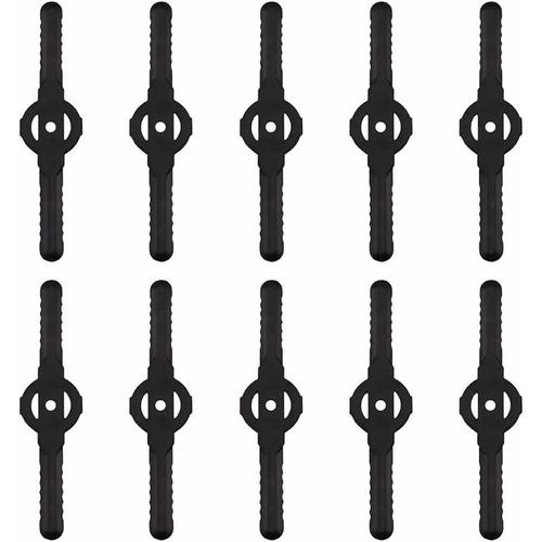 Lame plastique coupe bordure, 10 pcs Lames En Plastique Cutter Remplacer Pour ensemble doutils de coupe-herbe sans fil, remplacement de lames de coupe de tondeuse à gazon en plastique¿noir¿ goodnice