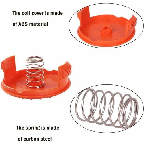 4 Pièces Capuchon de Bobine de Rechange, Capuchons de Rechange pour Bobine, Capuchon de Bobine de Rechange pour Tondeuse pour Tondeuses à Gazon Black-Decker, Rc-100-P, Bobine de Coupe Afs goodnice