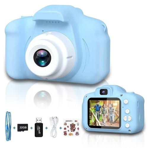 Appareil photo enfant, 1080P HD 32GB TF carte USB, Bleu