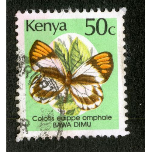 Timbre Oblitéré Kenya, Colotis Euippe Omphale, Bawa Dimu, 50 C