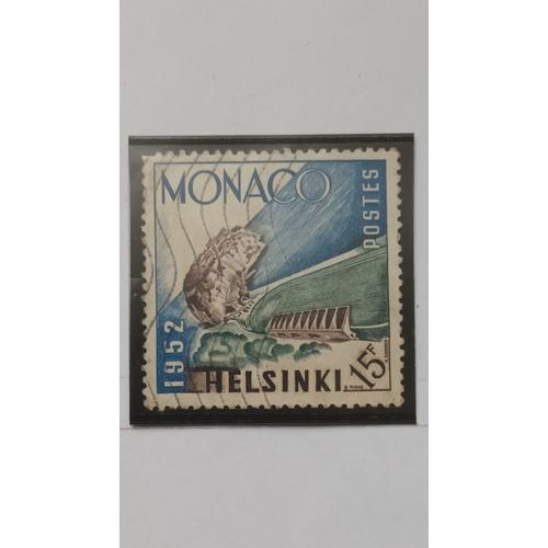 L380 -- Timbre Oblitéré Monaco N °391 -- Année 1953 -- " Jeux Olympiques D'helsinki : Stade Louis 2 ".
