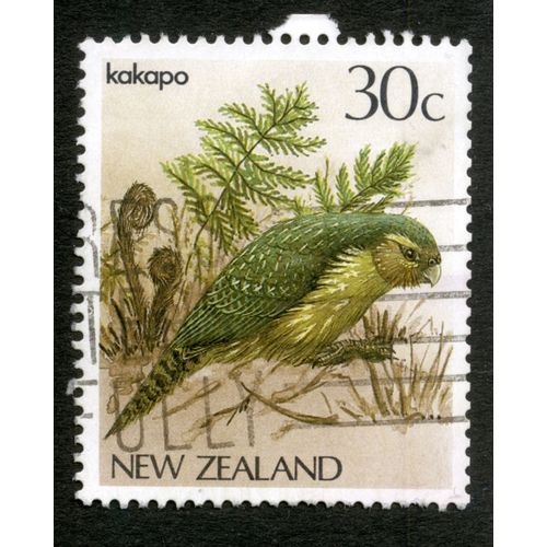 Timbre Oblitéré New Zealand, Kakapo, 30c