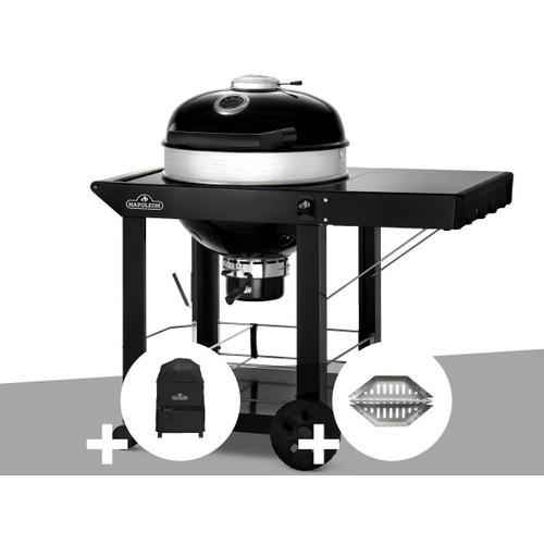 Barbecue à charbon Napoleon Kettle Pro 57 cm sur chariot + Housse pour barbecue à charbon Kettle PRO 57cm sur chariot + Lot de 2 paniers à charbon - Napoleon