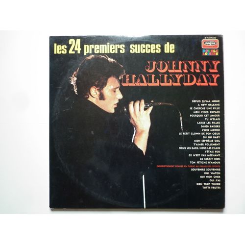 Johnny Hallyday Double 33tours Vinyles Les 24 Premiers Succès De Johnny Hallyday Disques Label Rose Et Blanc Lettre T
