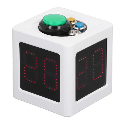 Horloge De Tir De Poker, Compte à Rebours Des Secondes, Minuterie Cube Rechargeable 1,4 Pouces, 4 CôTéS, Pour Tournoi D'éChecs De Casino, Blanc, 100 à 240v, Prise Us