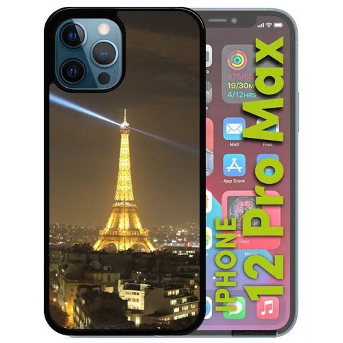 Coque Pour Iphone 12 Pro Max - Tour Eiffel - Noir