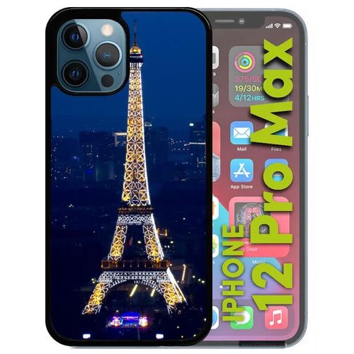 Coque Pour Iphone 12 Pro Max - Tour Eiffel Paris Night - Noir