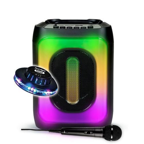 Enceinte sur Batterie Enfant 30W PARTYBTHPS2 - Bluetooth / USB SD, Effet Lumineux + Jeu OVNI à LED, Micro Karaoké - Bass Boost