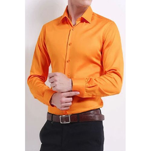 Chemise Classique Orange Homme