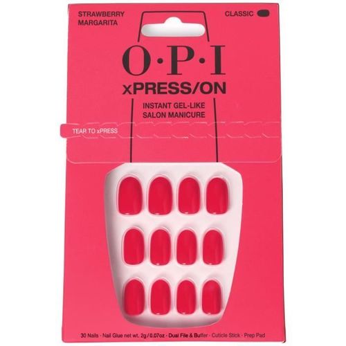 Xpress-On - Strawberry Margarita - Faux Ongles Réutilisables, Effet Gel - Opi Multicolore