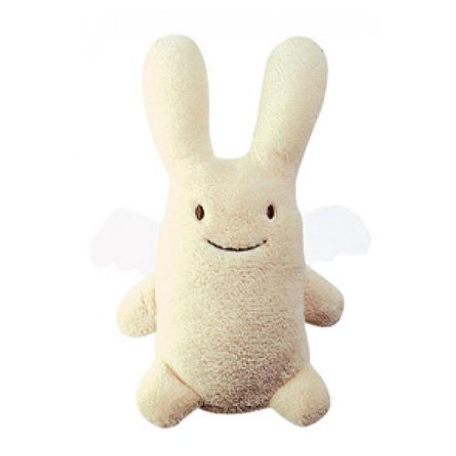 Ange Lapin Doudou Avec Hochet - Ivoire 20cm