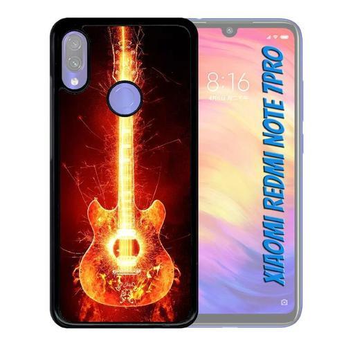 Coque Pour Xiaomi Redmi Note 7 Pro - Blazing Guitare - Noir