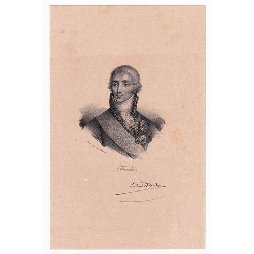 Gravure 1833 Portrait Joseph Fouché Le Pellerin Loire Atlantique Fouché De Nantes Napoléon Bonaparte