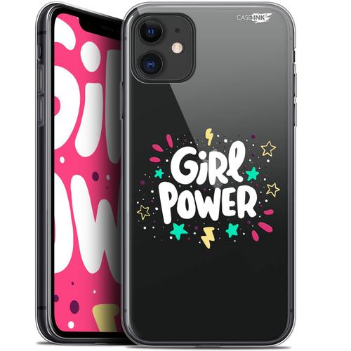 Caseink Coque Pour Apple Iphone 11 (6.1 ) Gel Hd [ Imprimé En France - Iphone 11 Coque - Souple - Antichoc ] Girl Power