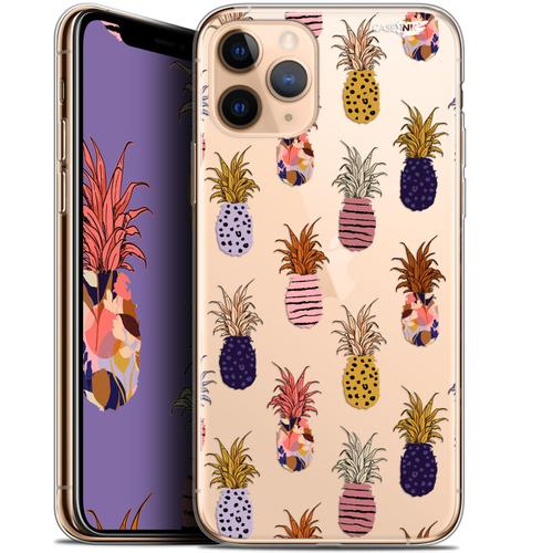 Caseink Coque Pour Apple Iphone 11 Pro Max (6.5 ) Gel Hd [ Imprimé En France - Iphone 11 Pro Max Coque - Souple - Antichoc ] Ananas Gold