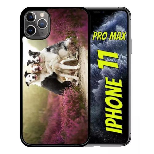 Coque Pour Iphone 11 Pro Max - Trois Chiens Copains - Noir