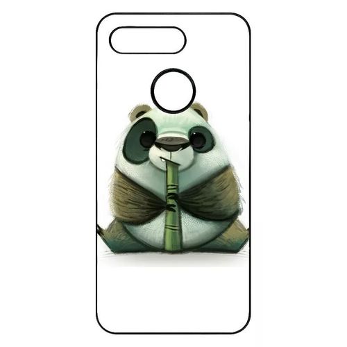 Coque Pour Honor View 20 - Funny Panda Pipo Roseau - Noir