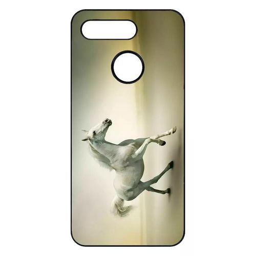 Coque Pour Honor View 20 - Cheval Blanc En Course - Noir