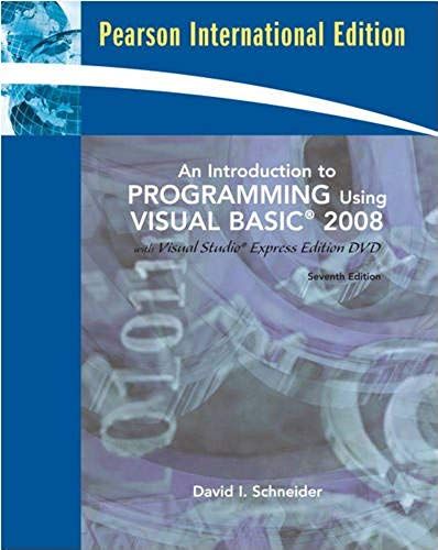 Introduction To Programming Using Visual Basic 2008