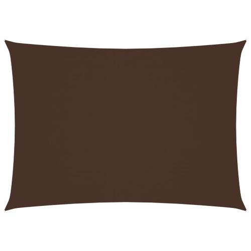 Voile Toile D'ombrage Parasol Tissu Oxford Rectangulaire 3,5 X 5 M Marron Helloshop26 02_0009655