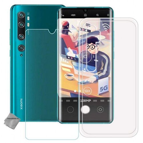 Housse Etui Coque Pochette Silicone Gel Fine Pour Xiaomi Mi Note 10 + Film Ecran - Blanc Transparent
