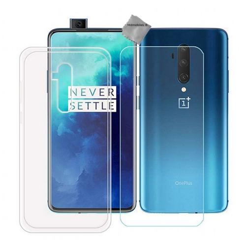 Housse Etui Coque Pochette Silicone Gel Fine Pour Oneplus 7t Pro + Film Ecran - Blanc Transparent