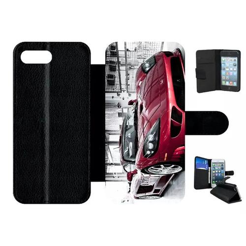 Etui À Rabat Pour Honor 10 - Voiture De Sport - Simili-Cuir - Noir