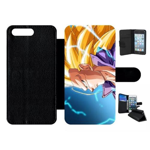 Etui À Rabat Pour Honor 7a - Dbz Gt Trunk Super Saiyan 3 Cheveux Long - Simili-Cuir - Noir