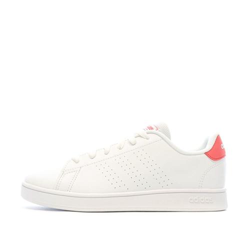 Baskets Blanches Fille Adidas Advantage K