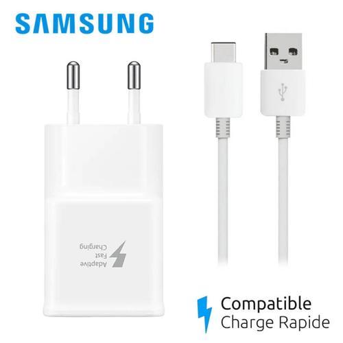 CHARGEUR PRISE SECTEUR RAPIDE ADAPTATEUR USB + CABLE TYPE-C ORIGINAL BLANC Pour Samsung Galaxy A3 A5 A7 2017