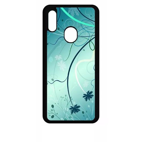 Coque Pour Honor 10 Lite - Abstrait Turquoise Fleur - Silicone - Noir