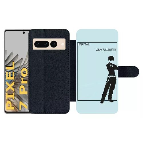 Etui À Rabat Pour Pixel 7 Pro - Fairy Tail Gray Fullbuster - Simili-Cuir - Noir