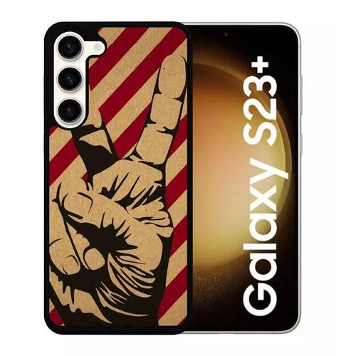 Coque Pour Galaxy S23+ - Pop Art Victory - Silicone - Noir