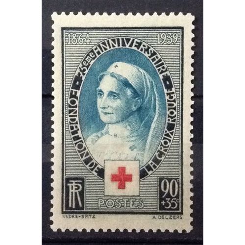 Croix Rouge 1939 - Infirmière 90c+35c Noir Et Bleu (Impeccable N° 422) Neuf** Luxe (= Sans Trace De Charnière) - Cote 17,00 - France Année 1939 - N26081