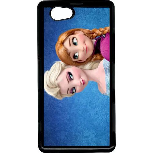 Coque Pour Xperia Z1 Compact - Frozen Reine Des Neiges Anna Vs Elsa - Noir