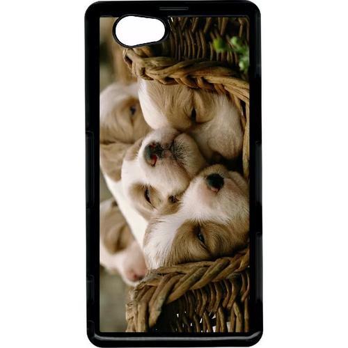 Coque Pour Xperia Z1 Compact - Panier A Chiots - Noir