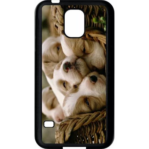 Coque Pour Galaxy S5 - Panier A Chiots - Noir