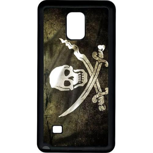 Coque Pour Galaxy Note 4 - Drapeau De Pirate - Noir