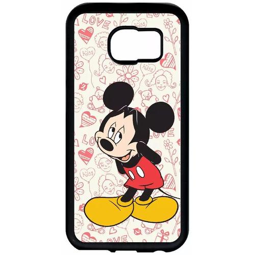 Coque Pour Galaxy S6 - Disney Mickey Love - Noir