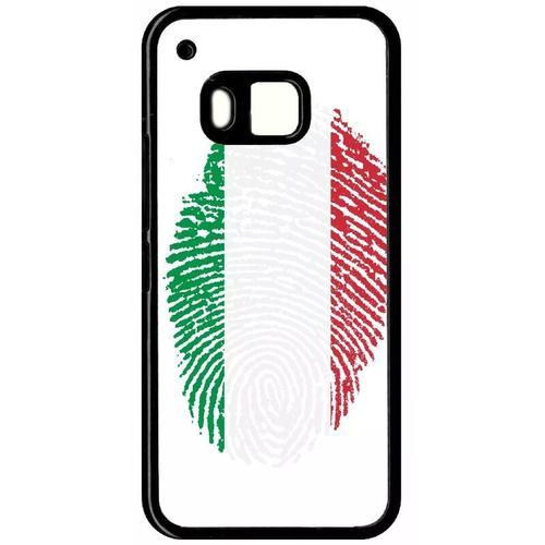 Coque Pour Htc One M9 - Empreinte Digitale Drapeau Italie Italy - Noir