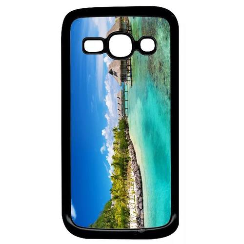 Coque Pour Galaxy Ace 3 - Cadre Paradisiaque Cases Sur Piloties - Noir