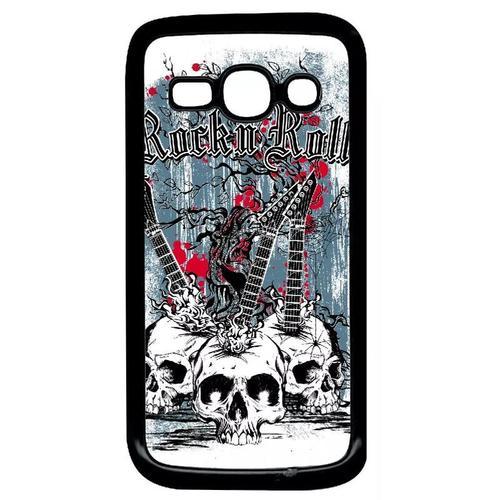 Coque Pour Galaxy Ace 3 - Heavymetal Rock N Roll Skulls - Noir